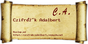 Czifrák Adalbert névjegykártya